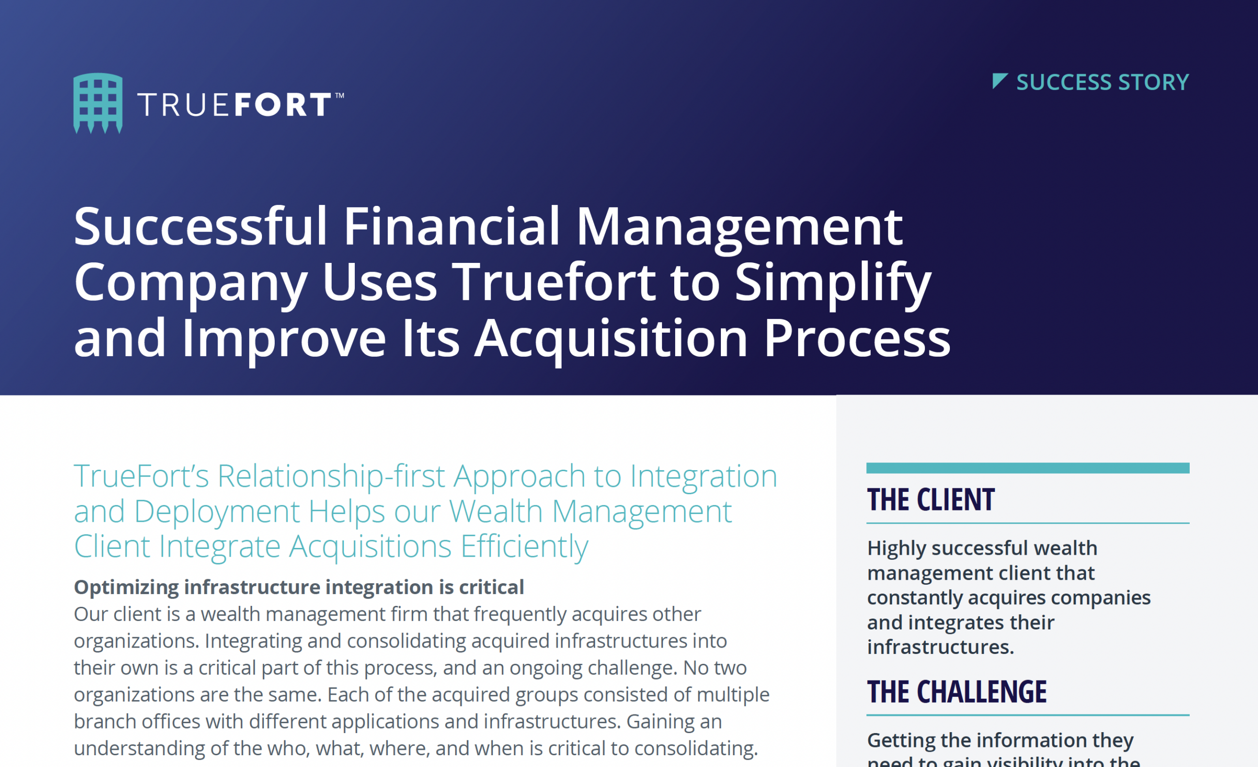Successful Financial Management Company Uses Truefort To Simplify And Improve Its Acquisition Process
