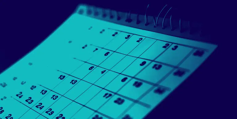 Dark Blue Tinted Calendar